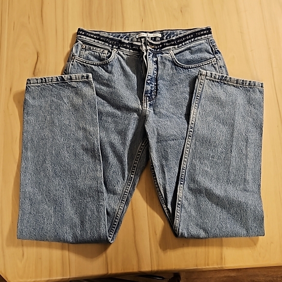 Tommy Hilfiger Vintage Denim Jean's with top logo wrap around Y2K - Picture 1 of 11